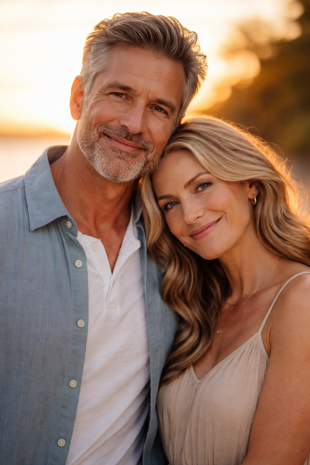 Happy couple enjoying life after 45